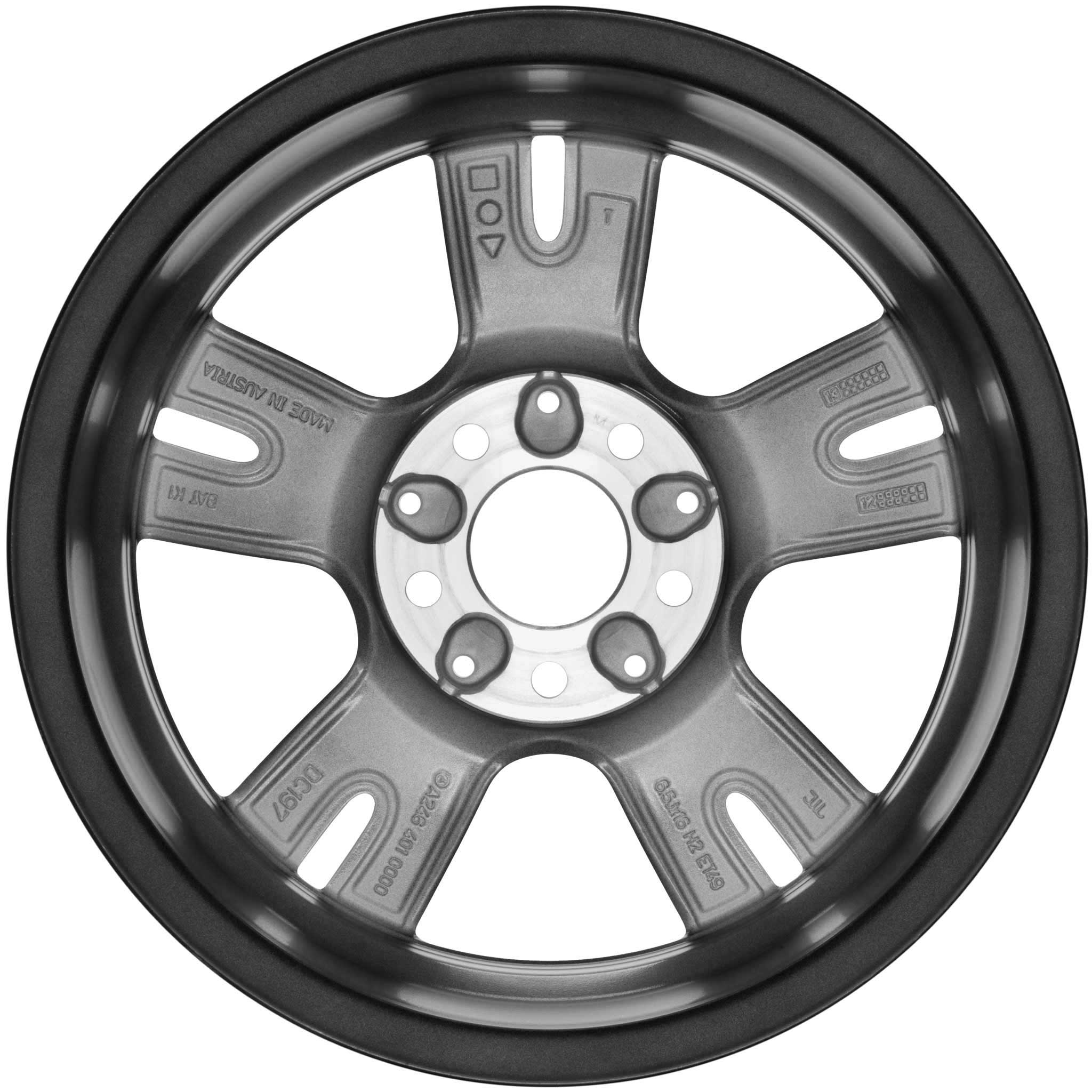 Mercedes 5 Twin Spoke [246-16] Matt Black with High Sheen Alloy Wheel Product Image #3