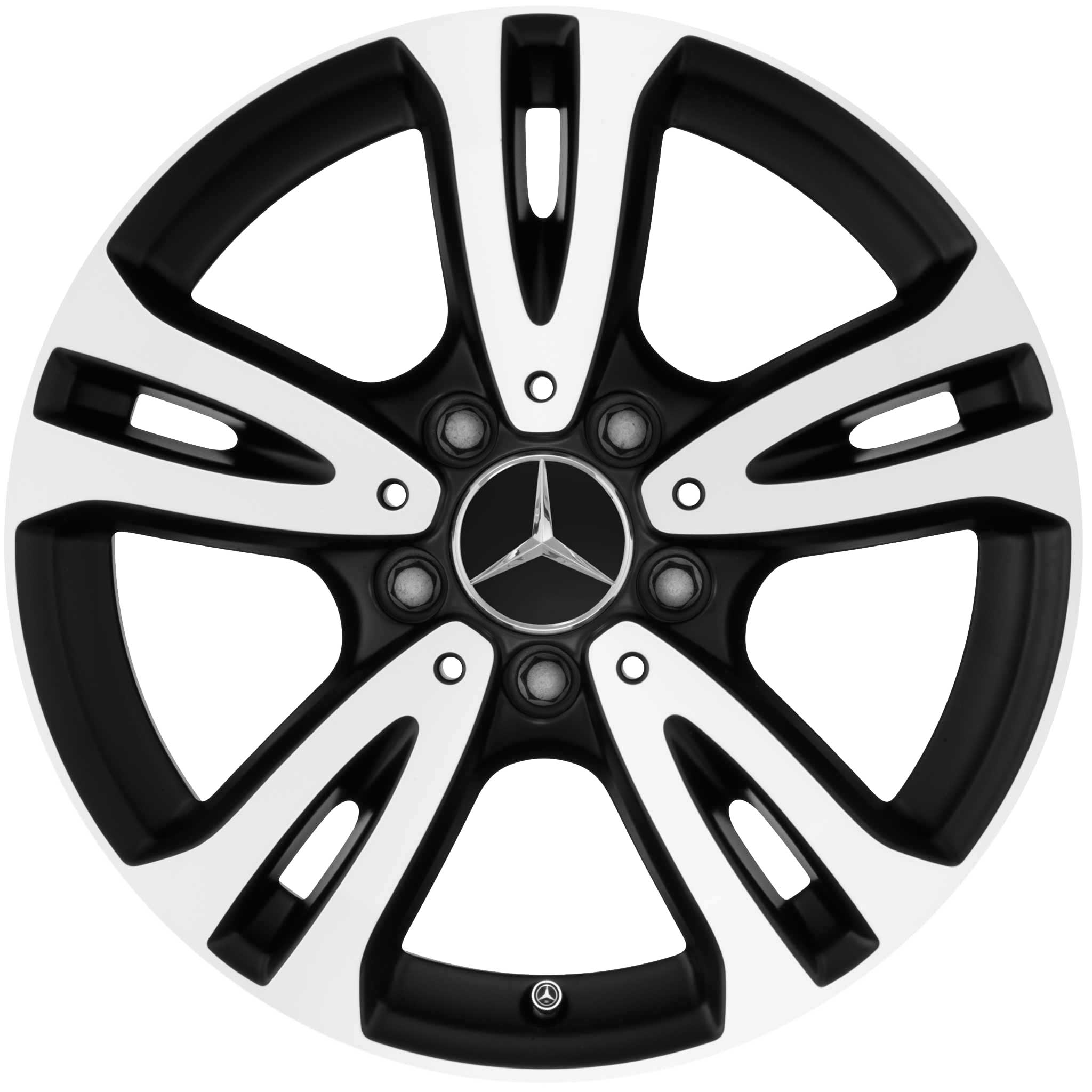 Mercedes 5 Twin Spoke [246-16] Matt Black with High Sheen Alloy Wheel Product Image #1