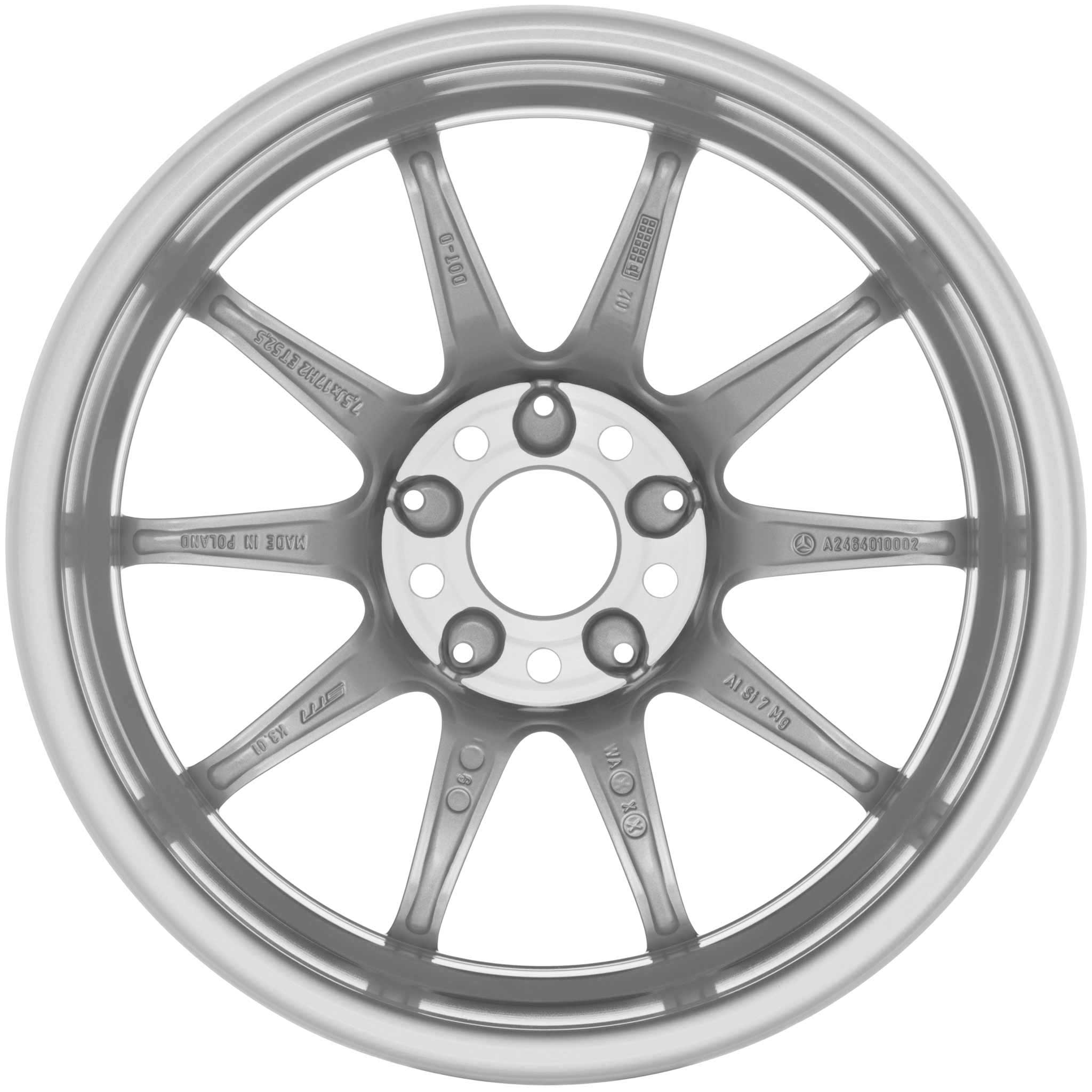 Mercedes 5 Twin Spoke [246-17] Titanium Silver Alloy Wheel Product Image #3