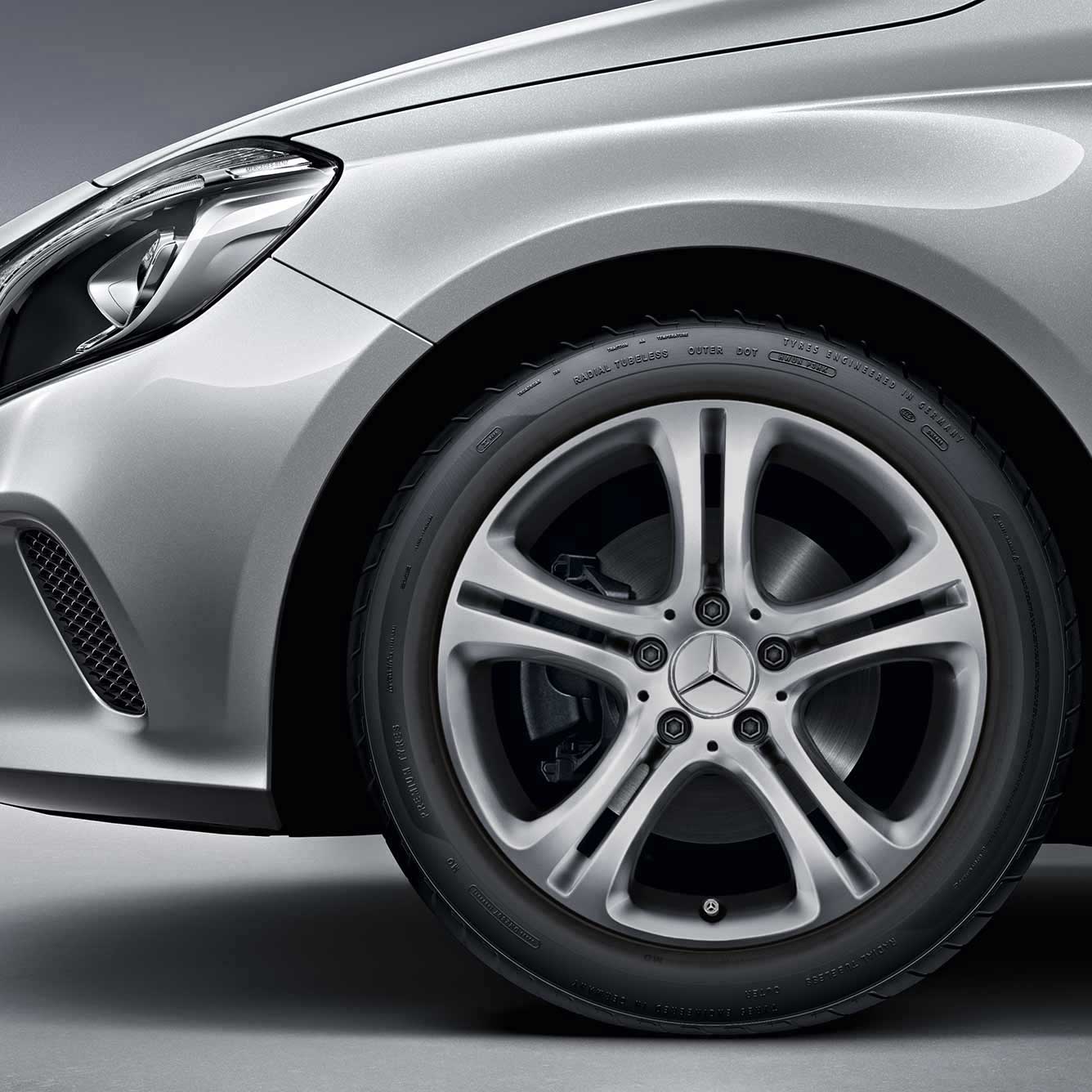 Mercedes 5 Twin Spoke [246-17] Titanium Silver Alloy Wheel Product Image #4