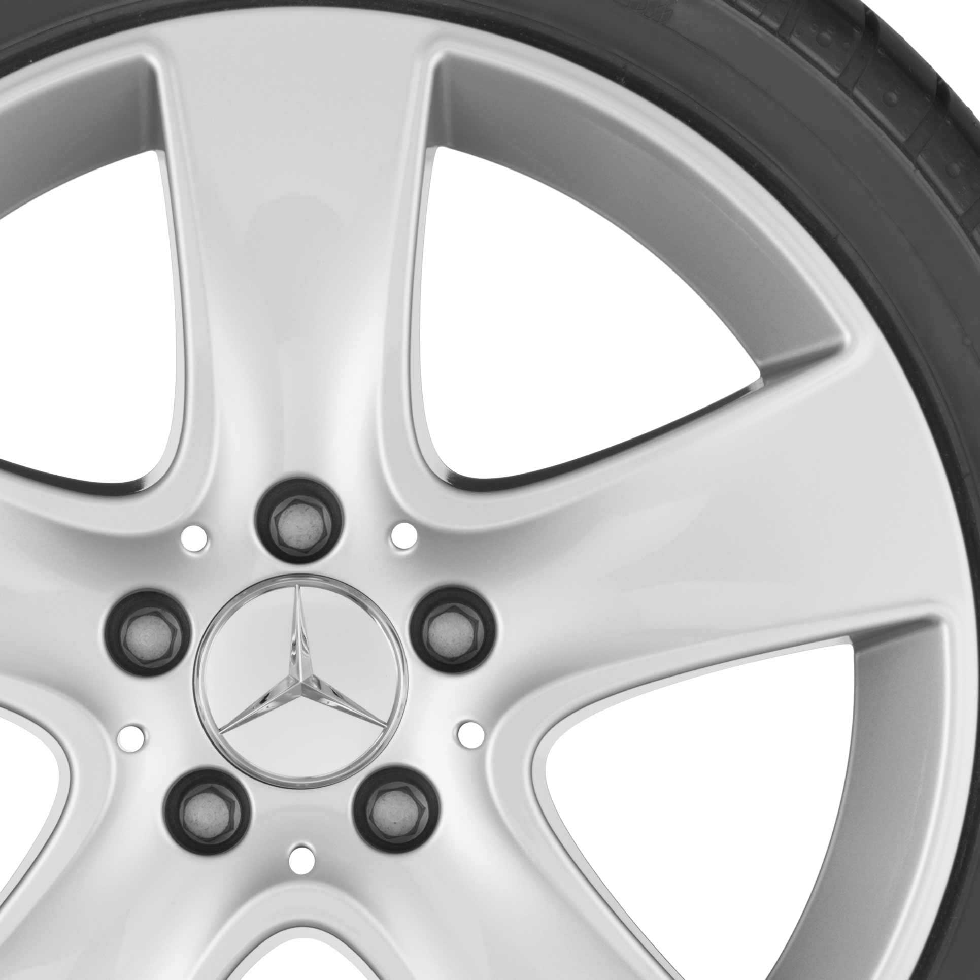 Mercedes 5 Spoke [246-17] Titanium Silver Alloy Wheel Product Image #2