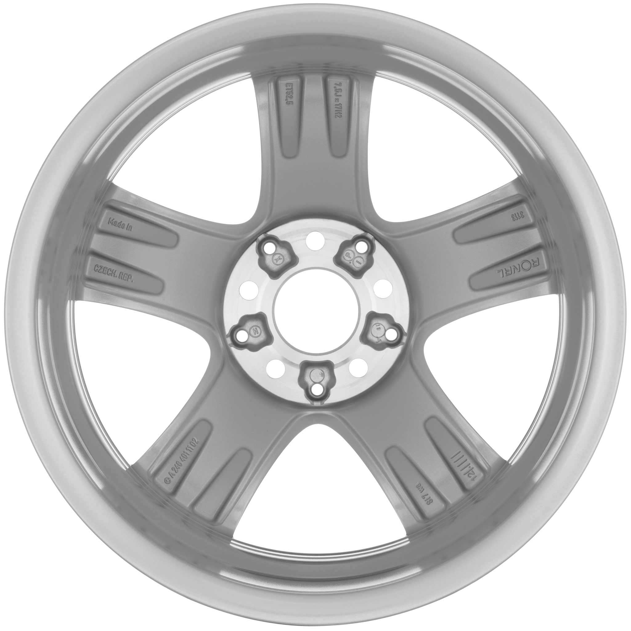 Mercedes 5 Spoke [246-17] Titanium Silver Alloy Wheel Product Image #3