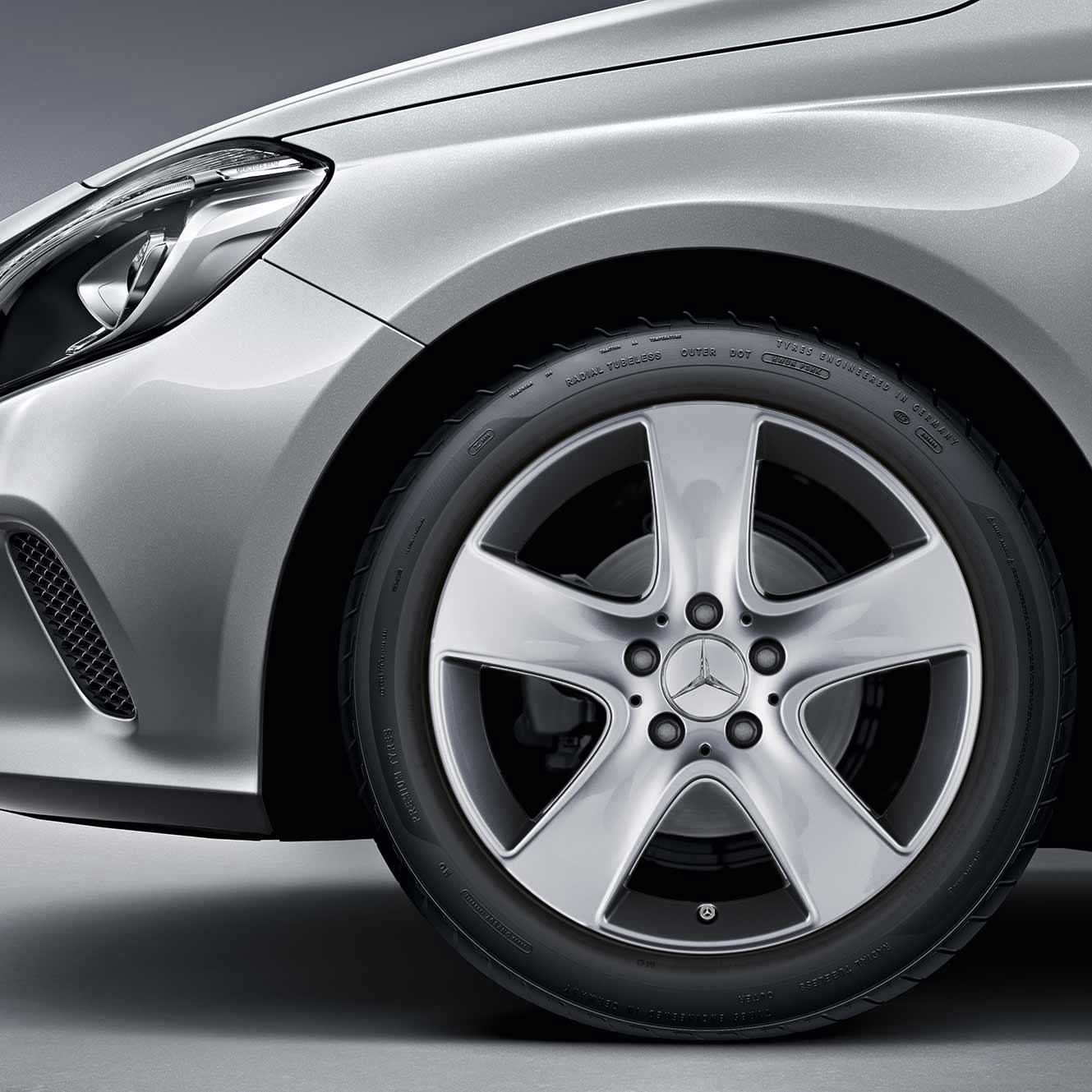 Mercedes 5 Spoke [246-17] Titanium Silver Alloy Wheel Product Image #4
