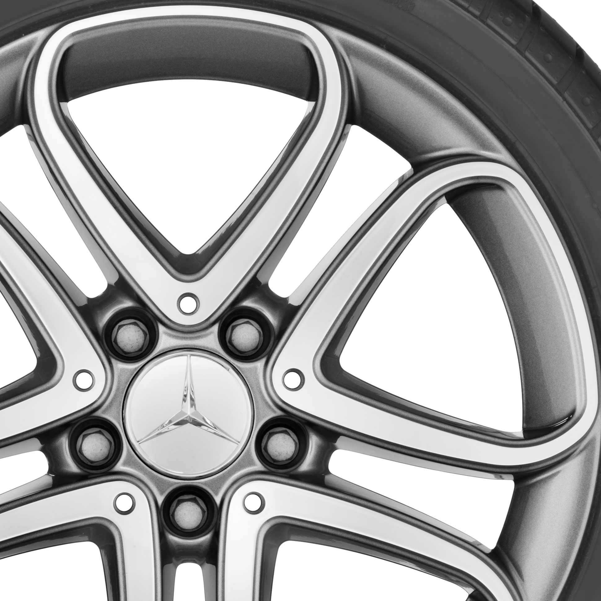 Mercedes 5 Twin Spoke [246-17] Himalaya Grey with High Sheen Alloy Wheel Product Image #2