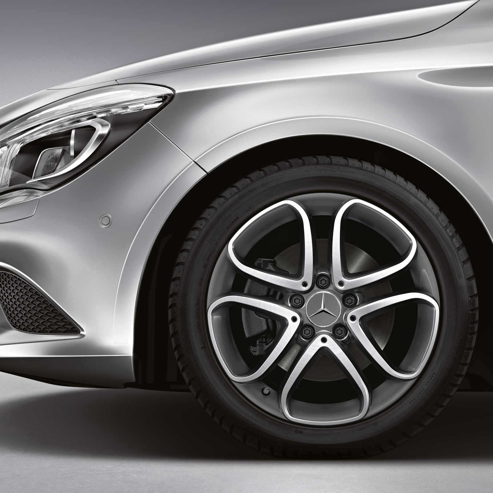 Mercedes 5 Twin Spoke [246-17] Himalaya Grey with High Sheen Alloy Wheel Product Image #3