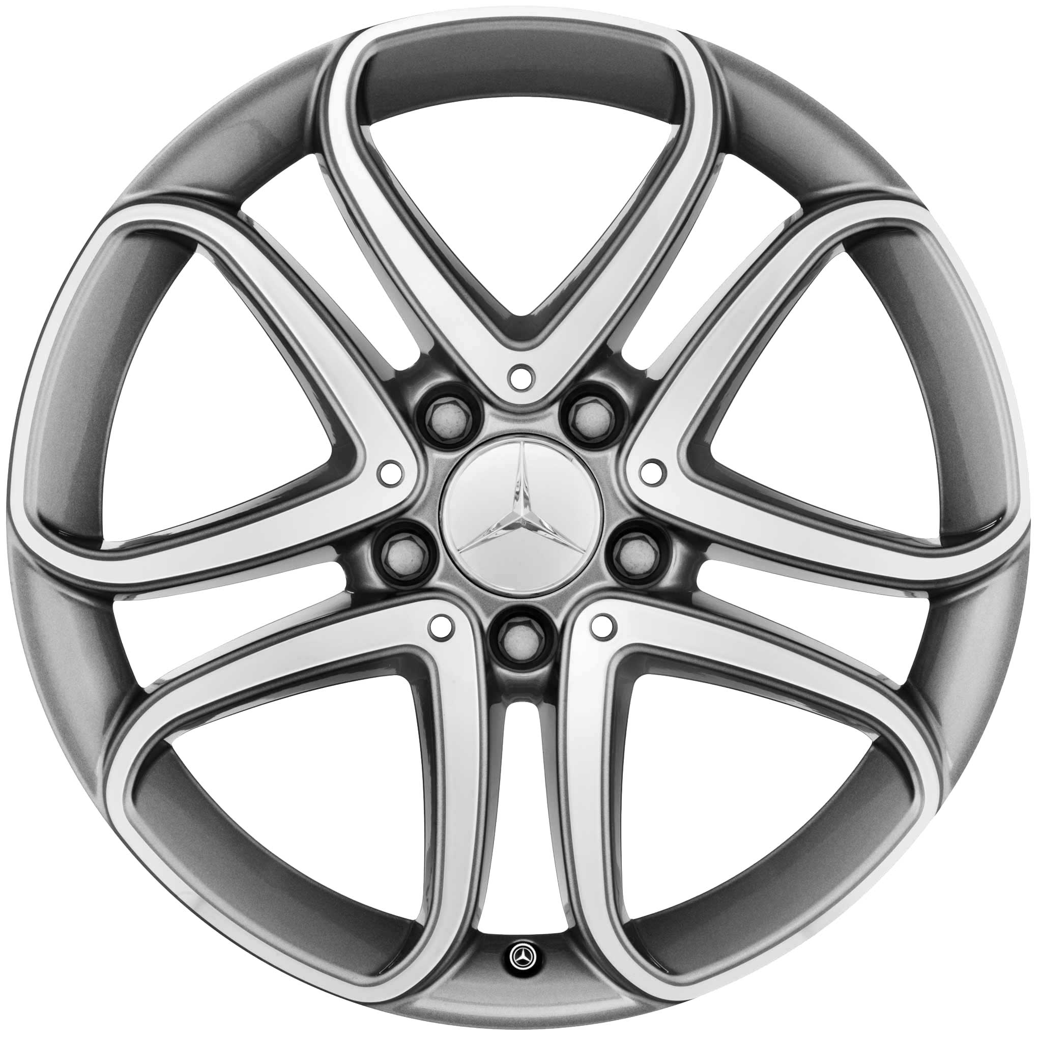 Mercedes 5 Twin Spoke [246-17] Himalaya Grey with High Sheen Alloy Wheel Product Image #1