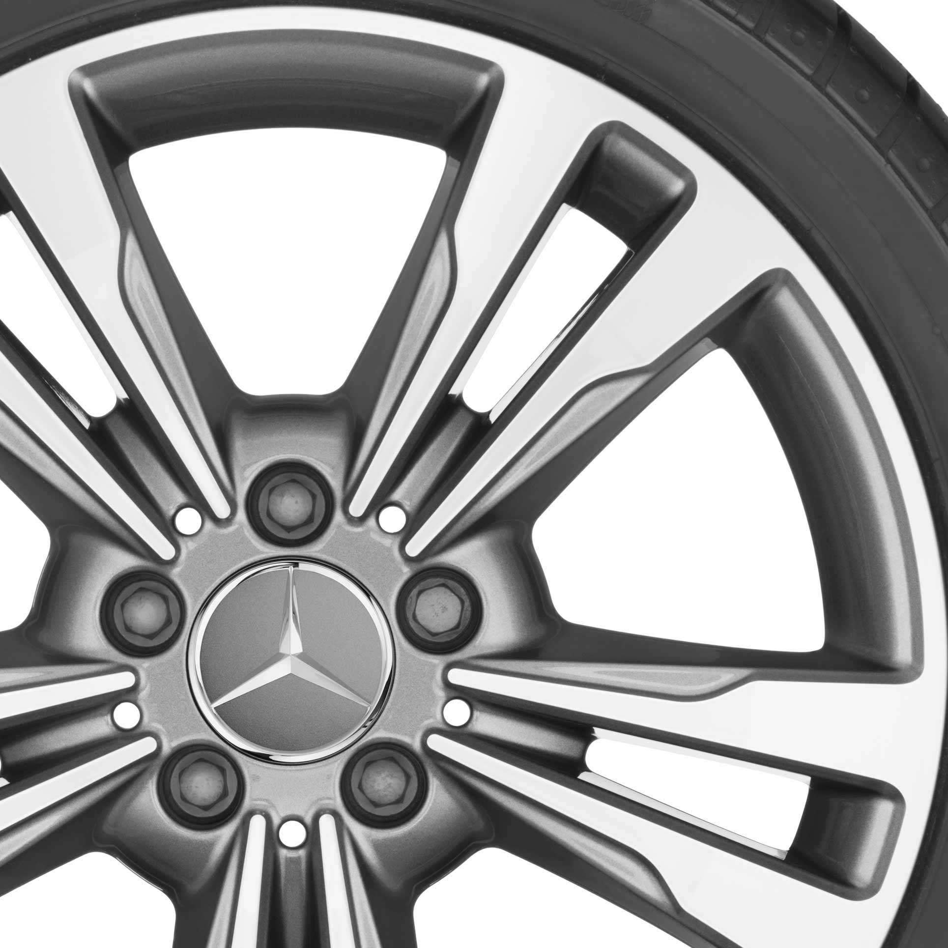 Mercedes 5 Twin Spoke [246-18] Himalaya Grey with High Sheen Alloy Wheel Product Image #2