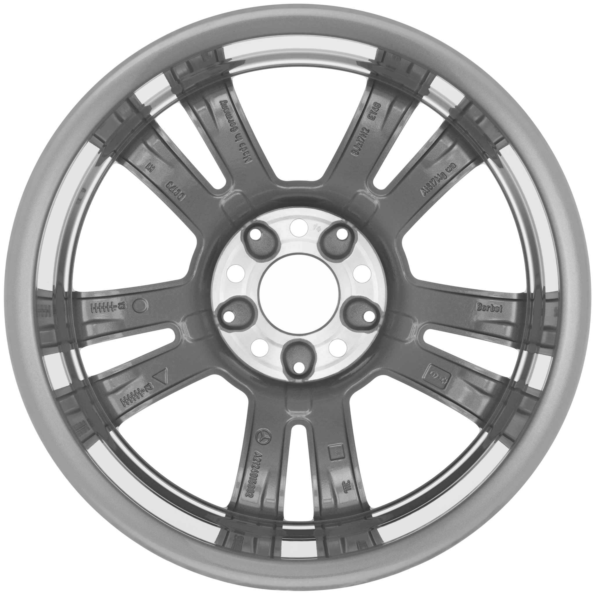 Mercedes 5 Twin Spoke [246-18] Himalaya Grey with High Sheen Alloy Wheel Product Image #3