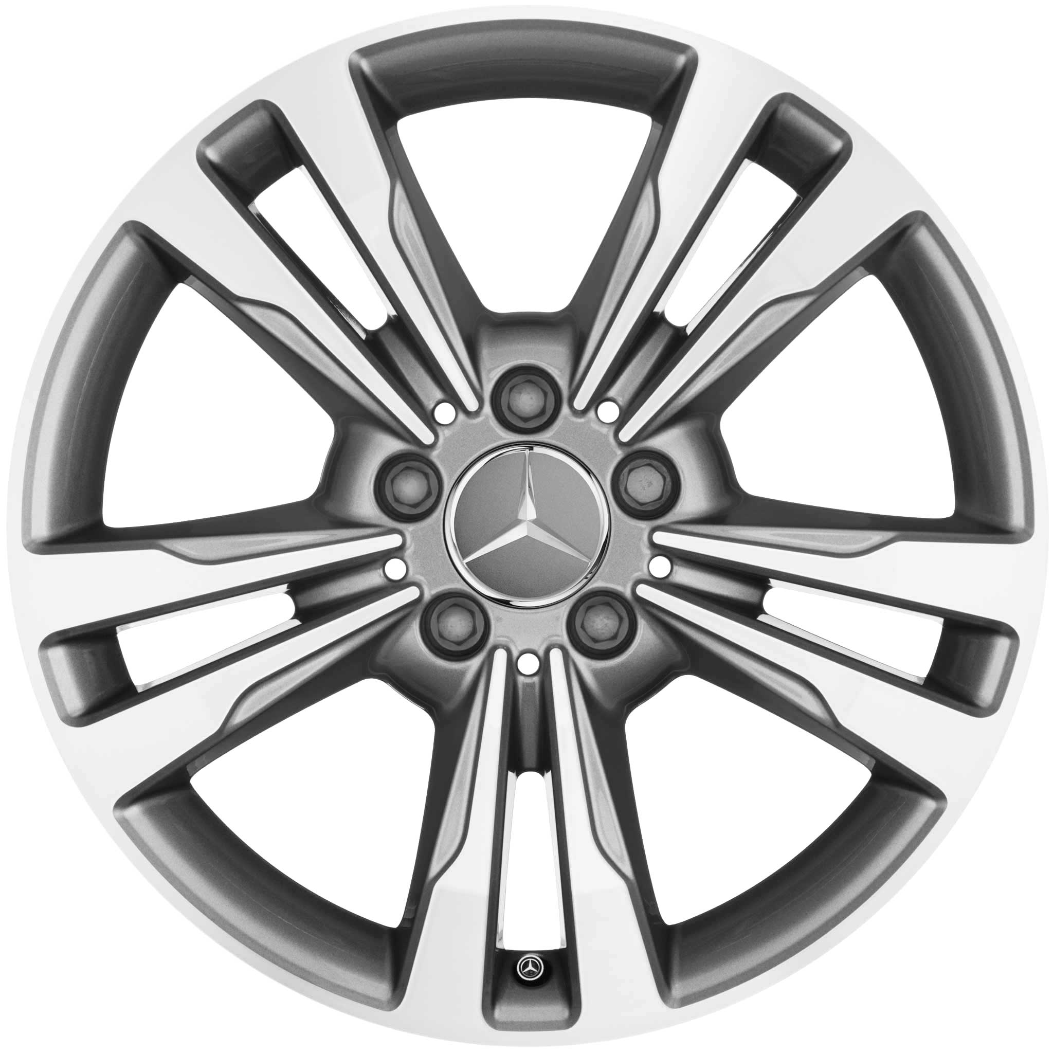 Mercedes 5 Twin Spoke [246-18] Himalaya Grey with High Sheen Alloy Wheel Product Image #1