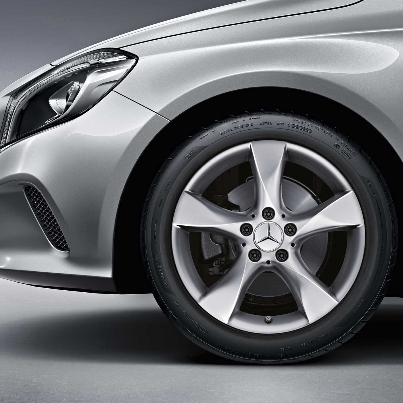 Mercedes 5 Spoke [246-17] Titanium Silver Alloy Wheel Product Image #3