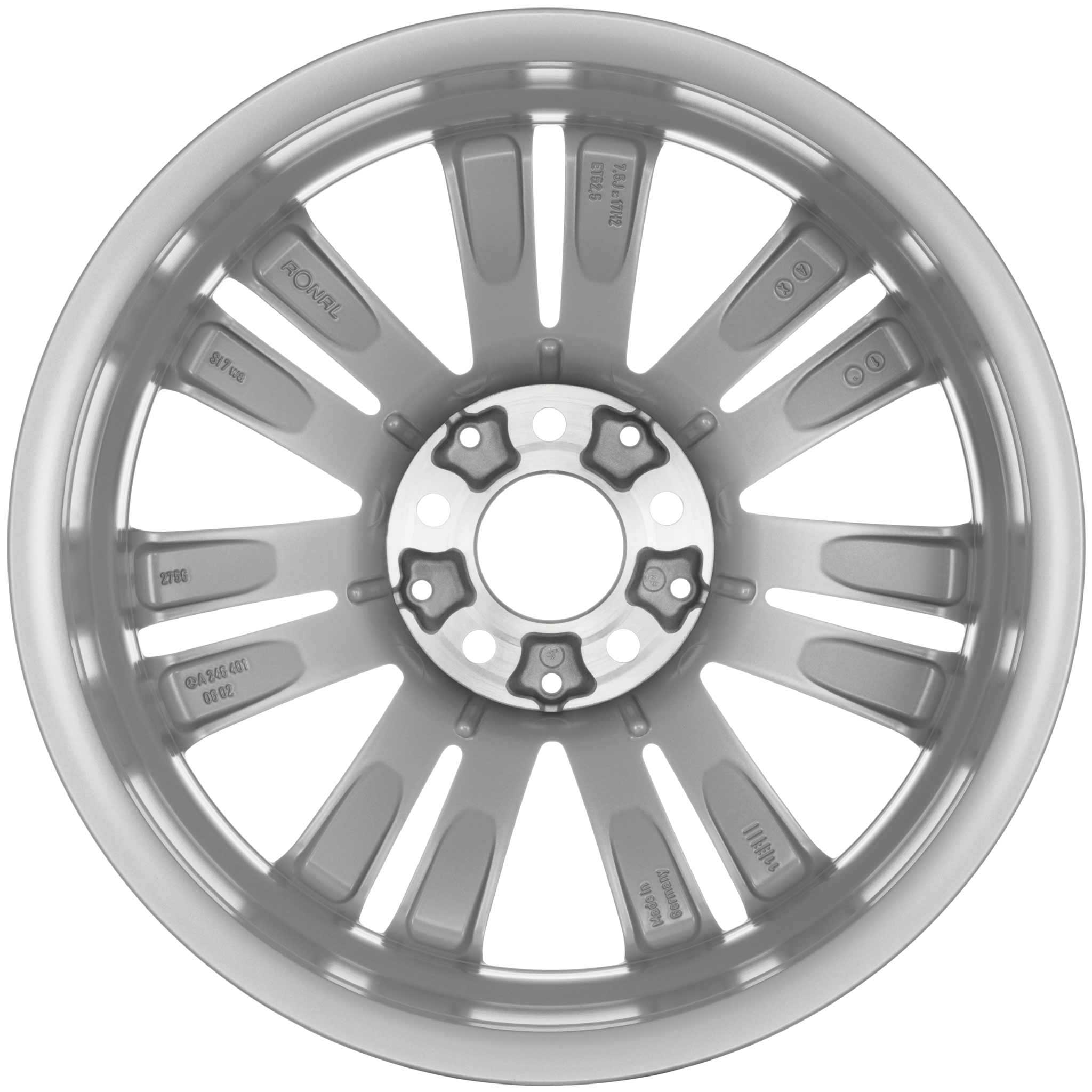 Mercedes 7 Twin Spoke [246-17] Titanium Silver Alloy Wheel Product Image #2