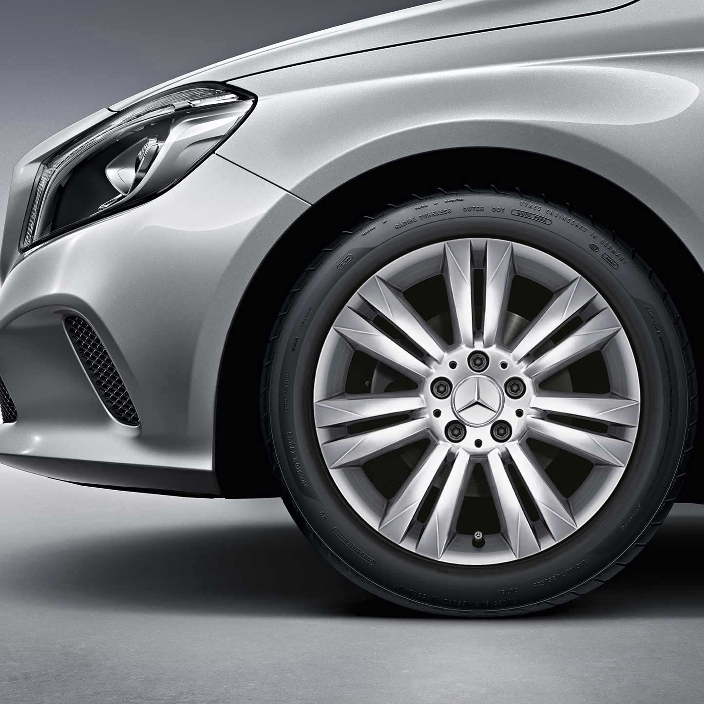 Mercedes 7 Twin Spoke [246-17] Titanium Silver Alloy Wheel Product Image #3