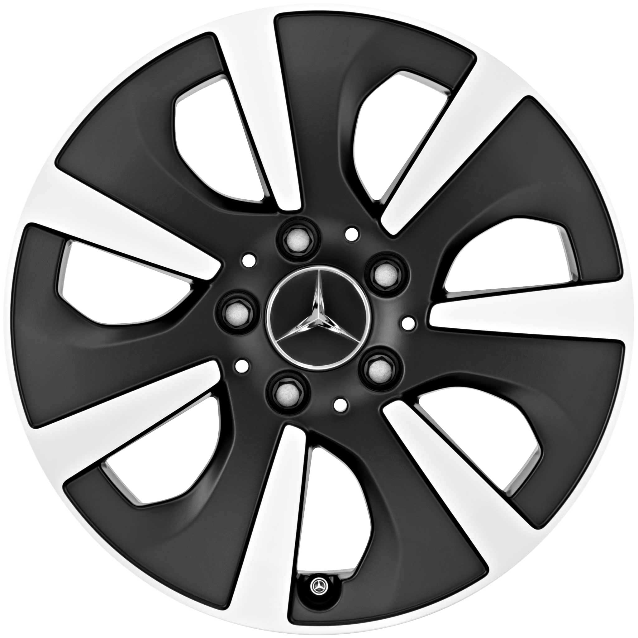 Mercedes 7 Spoke [246-16] Matt Black with High Sheen Alloy Wheel Product Image #1