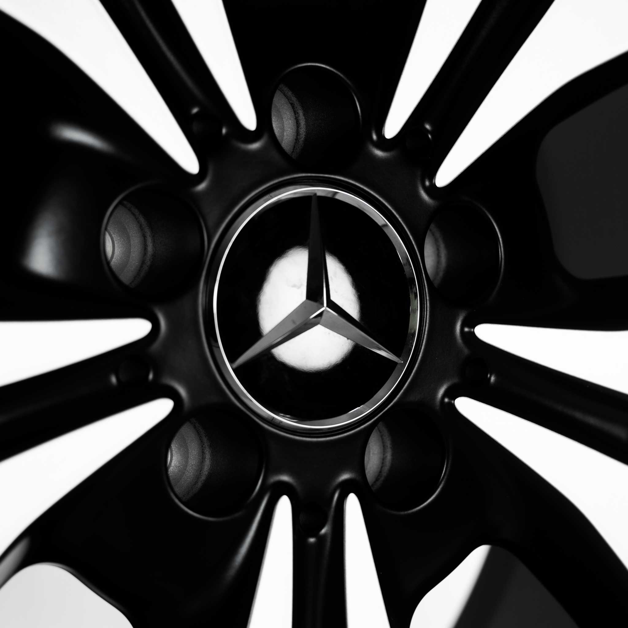 Mercedes 5 Twin Spoke [246-18] Matt Black with High Sheen Rim Edge Alloy Wheel Product Image #4
