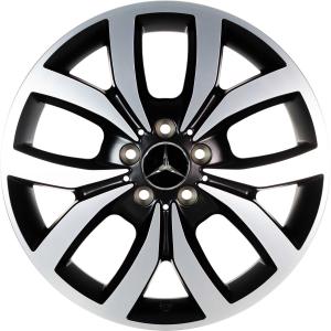 18" Mercedes 5 Twin Spoke [246-18] Matt Black with High Sheen Rim Edge alloy wheel
