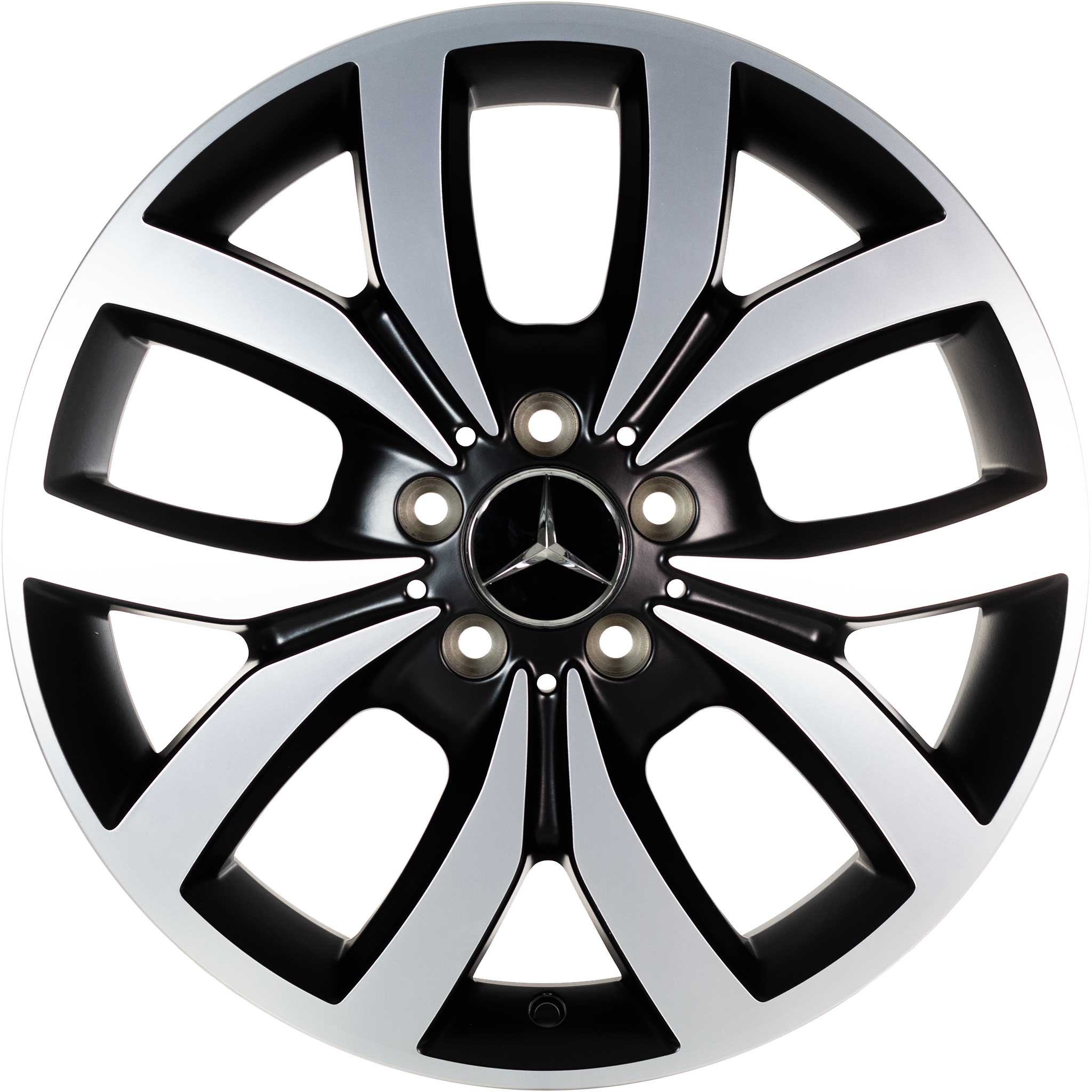 Mercedes 5 Twin Spoke [246-18] Matt Black with High Sheen Rim Edge Alloy Wheel Product Image #1