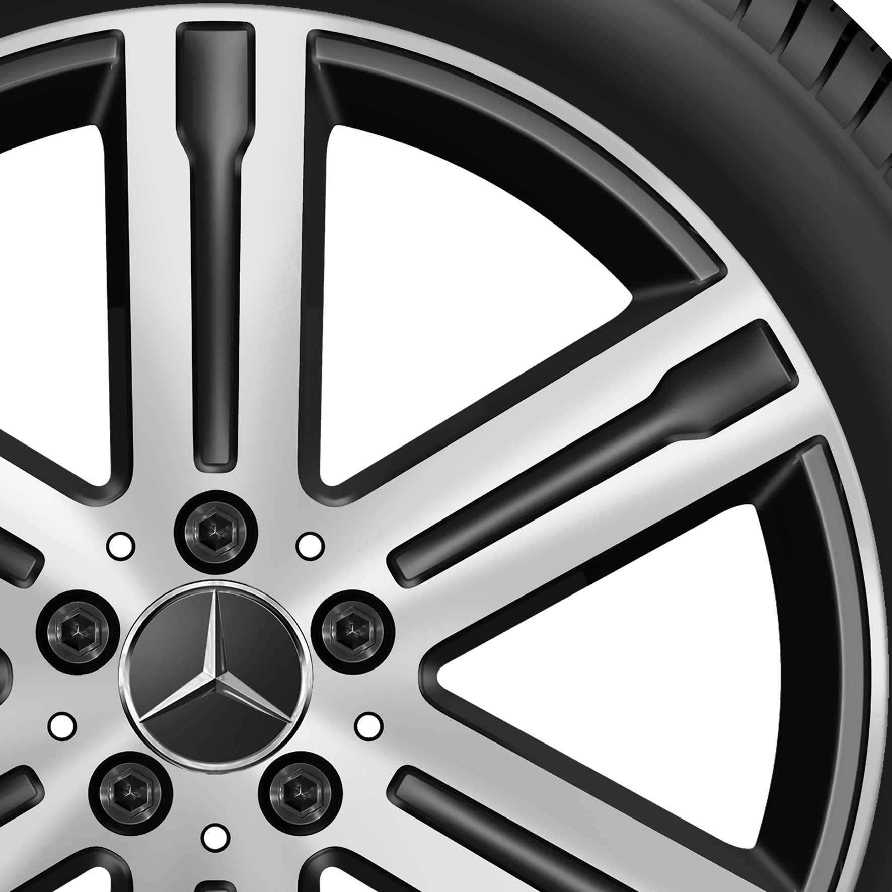 Mercedes 6 Spoke [247-19] Matt Black with High Sheen Alloy Wheel Product Image #2