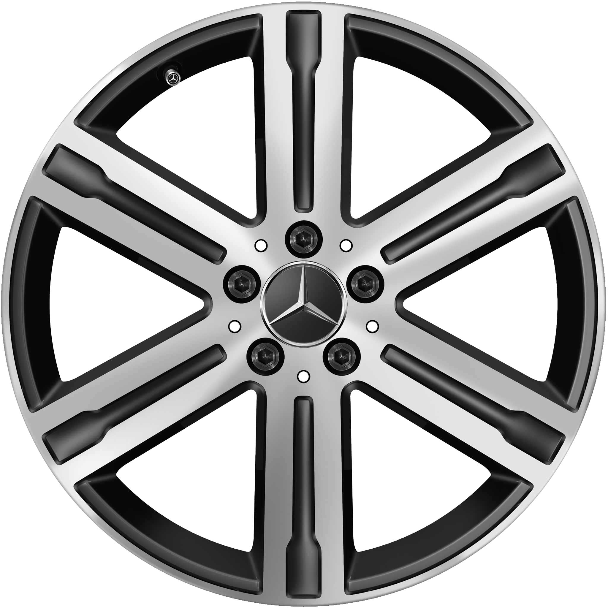 Mercedes 6 Spoke [247-19] Matt Black with High Sheen Alloy Wheel Product Image #1