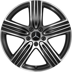 18" Mercedes 5 Spoke [247-18] Gloss Back with High Sheen alloy wheel