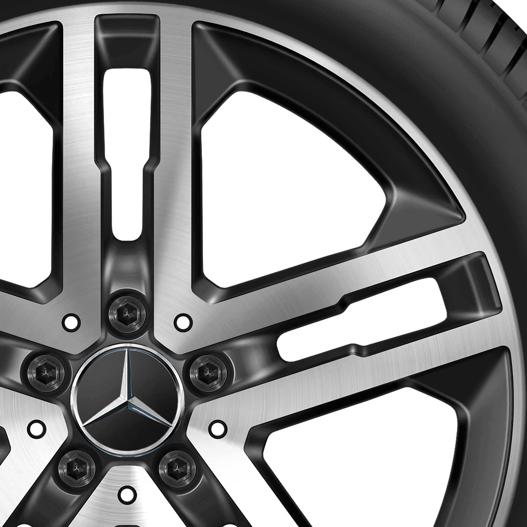 Mercedes 5 Twin Spoke [247-19] Gloss Back with High Sheen Alloy Wheel Product Image #2
