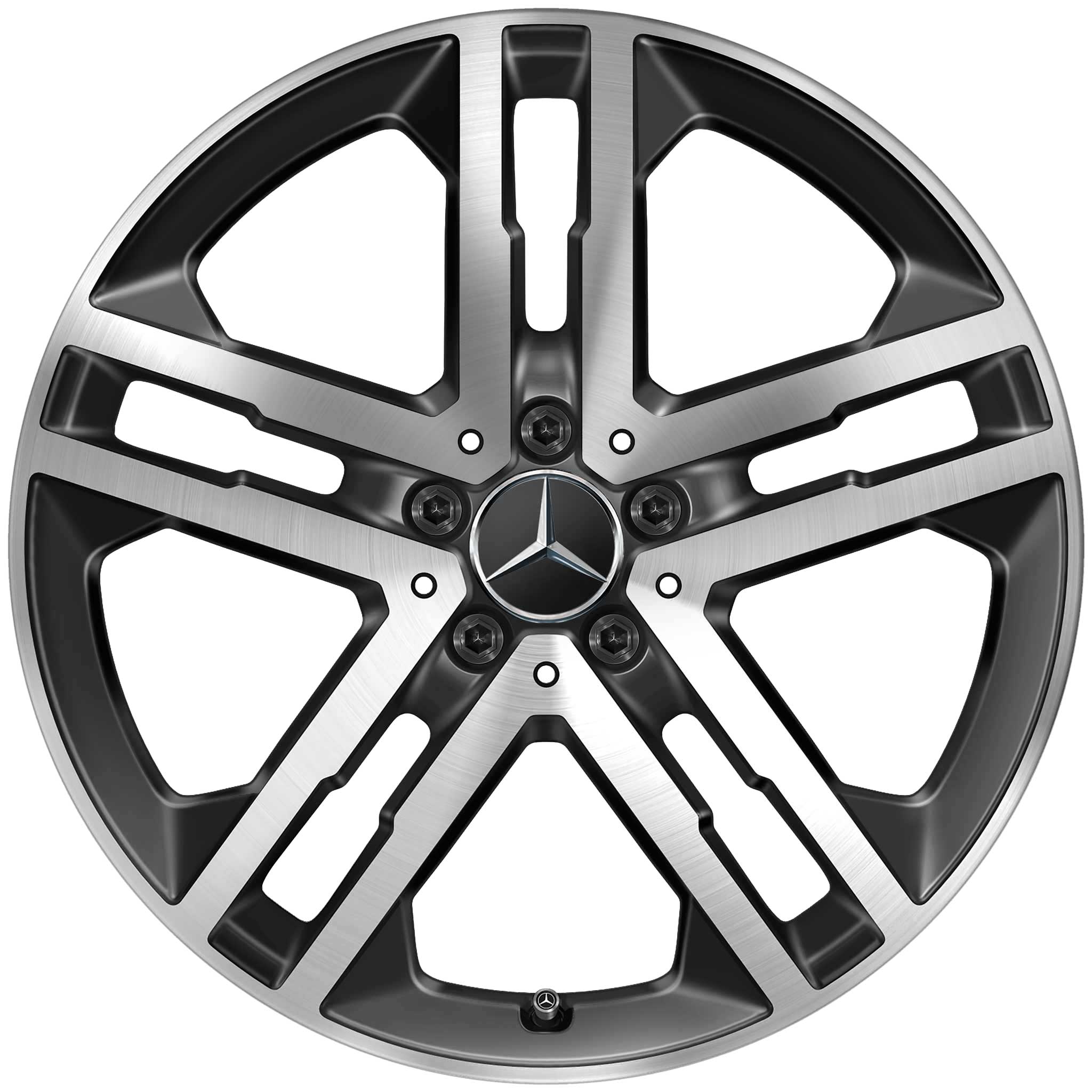 Mercedes 5 Twin Spoke [247-19] Gloss Back with High Sheen Alloy Wheel Product Image #1