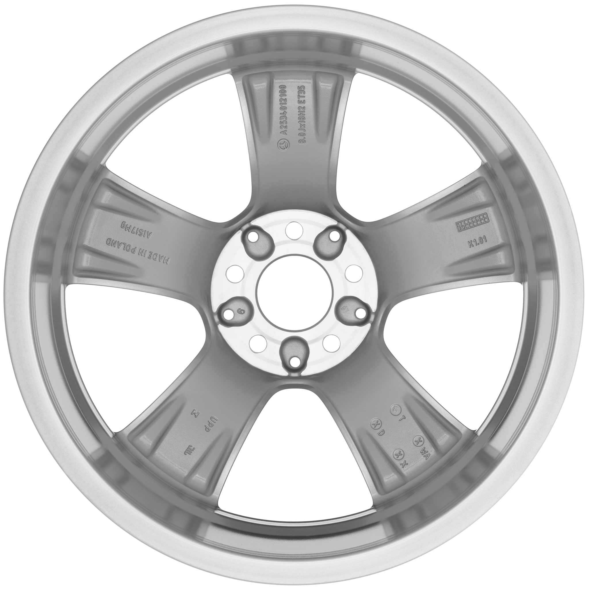 Mercedes 5 Spoke [253-18] Vanadium Silver Alloy Wheel Product Image #3