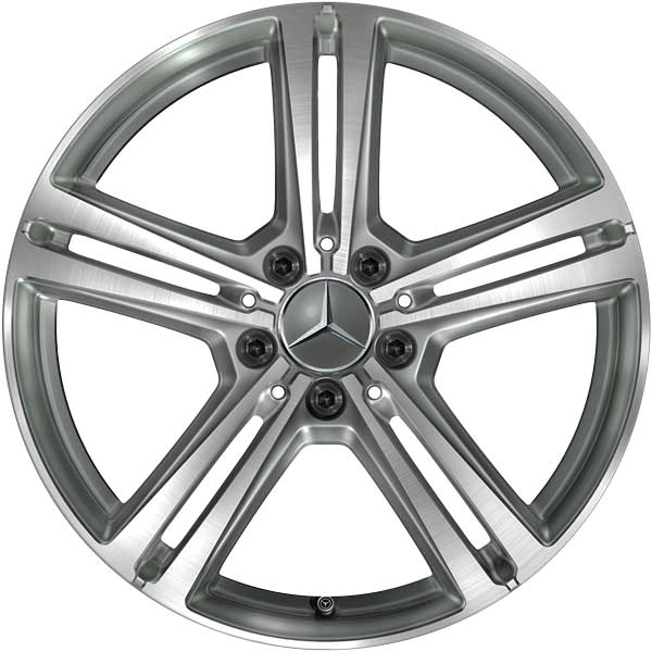 Mercedes 5 Double Spoke [253-18] Himalaya Grey with High Sheen Alloy Wheel Product Image #1