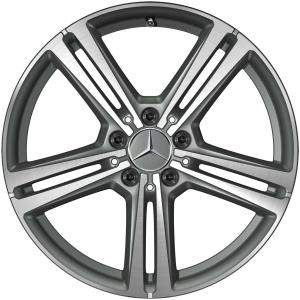 18" Mercedes 5 Double Spoke [253-18] Matt Himalaya Grey with High Sheen alloy wheel