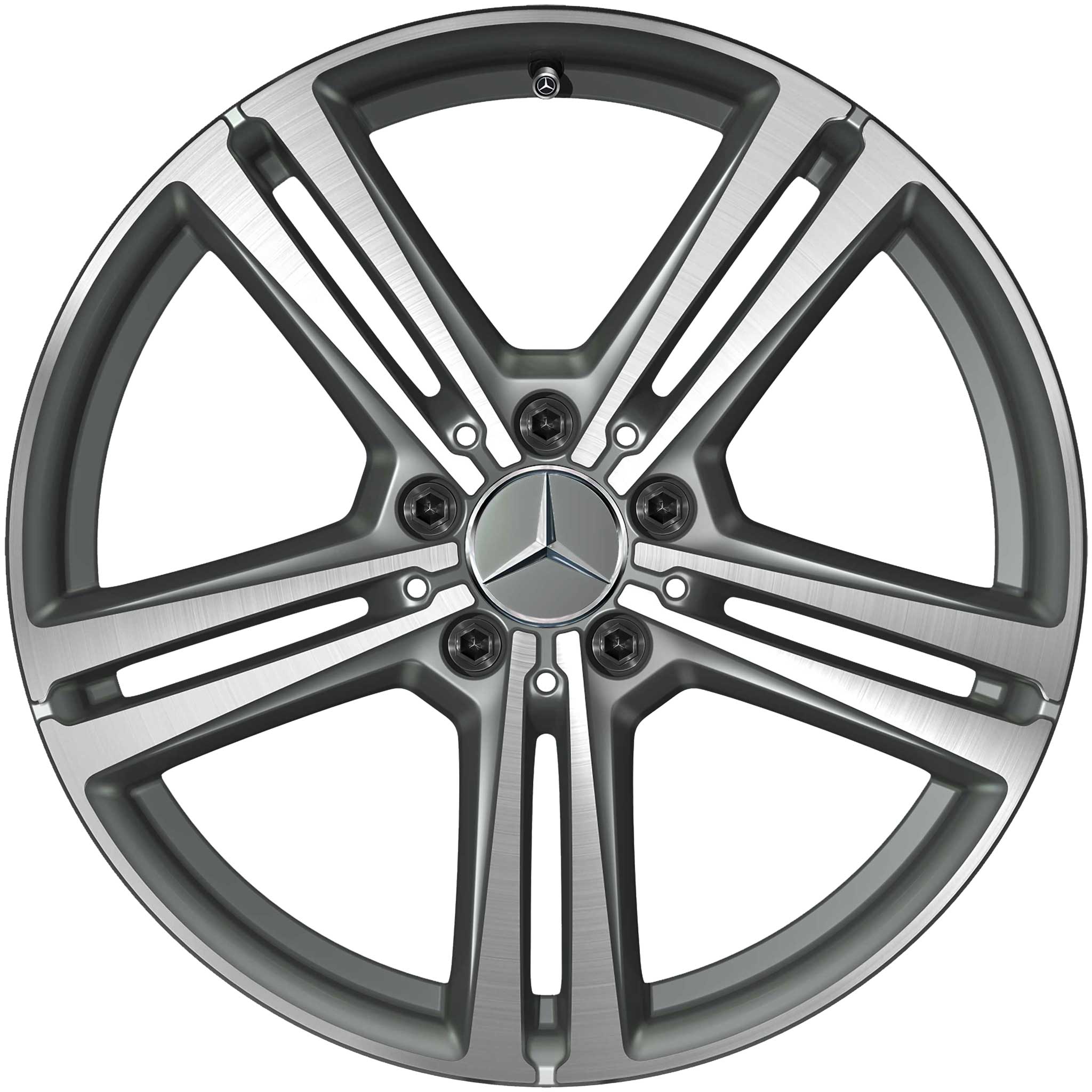 Mercedes 5 Double Spoke [253-18] Matt Himalaya Grey with High Sheen Alloy Wheel Product Image #1