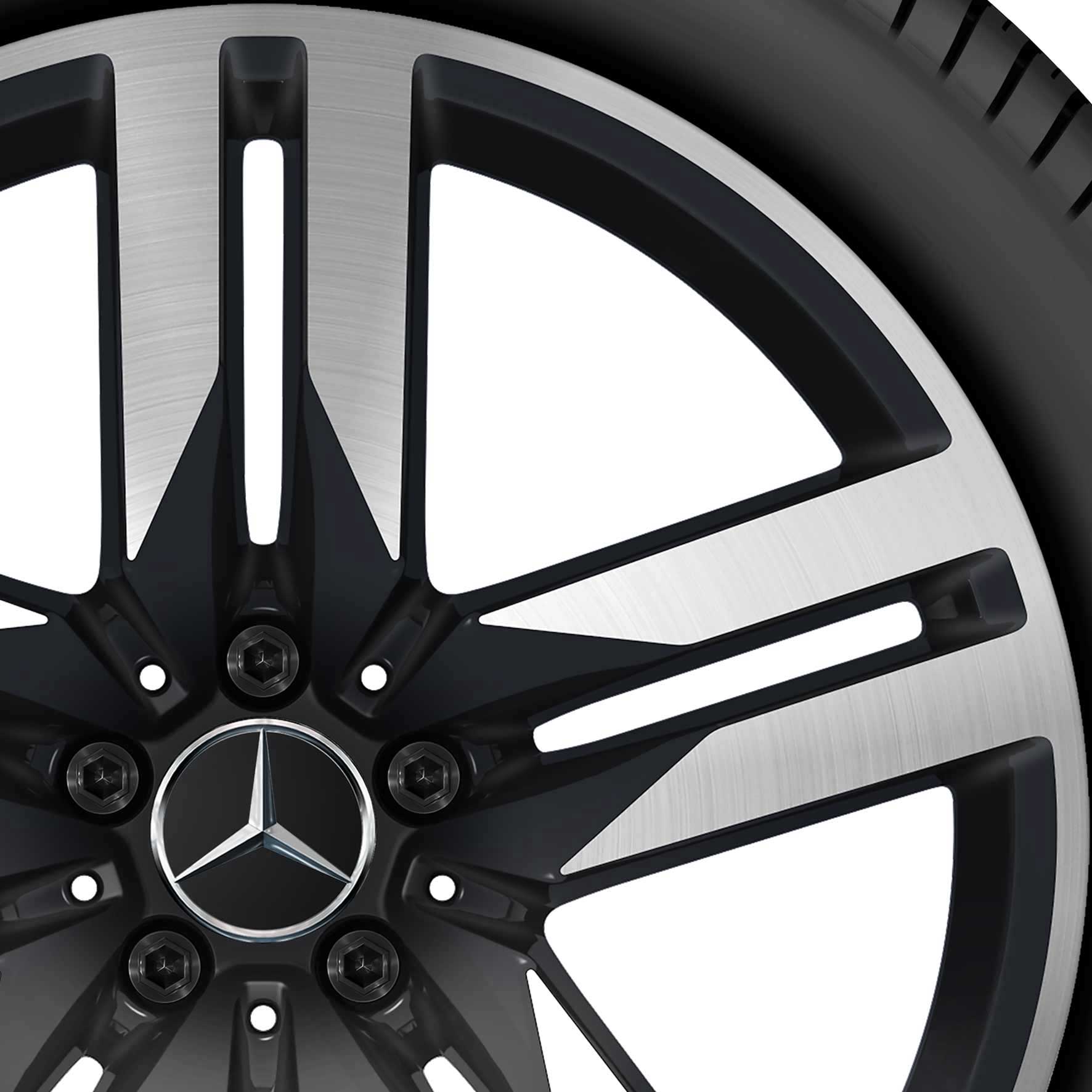 Mercedes 5 Twin Spoke [253-20] Matt Black with High Sheen Alloy Wheel Product Image #2