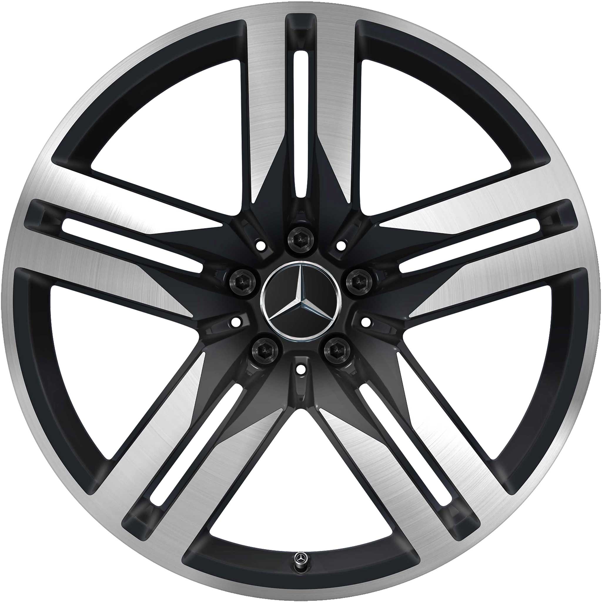 Mercedes 5 Twin Spoke [253-20] Matt Black with High Sheen Alloy Wheel Product Image #1