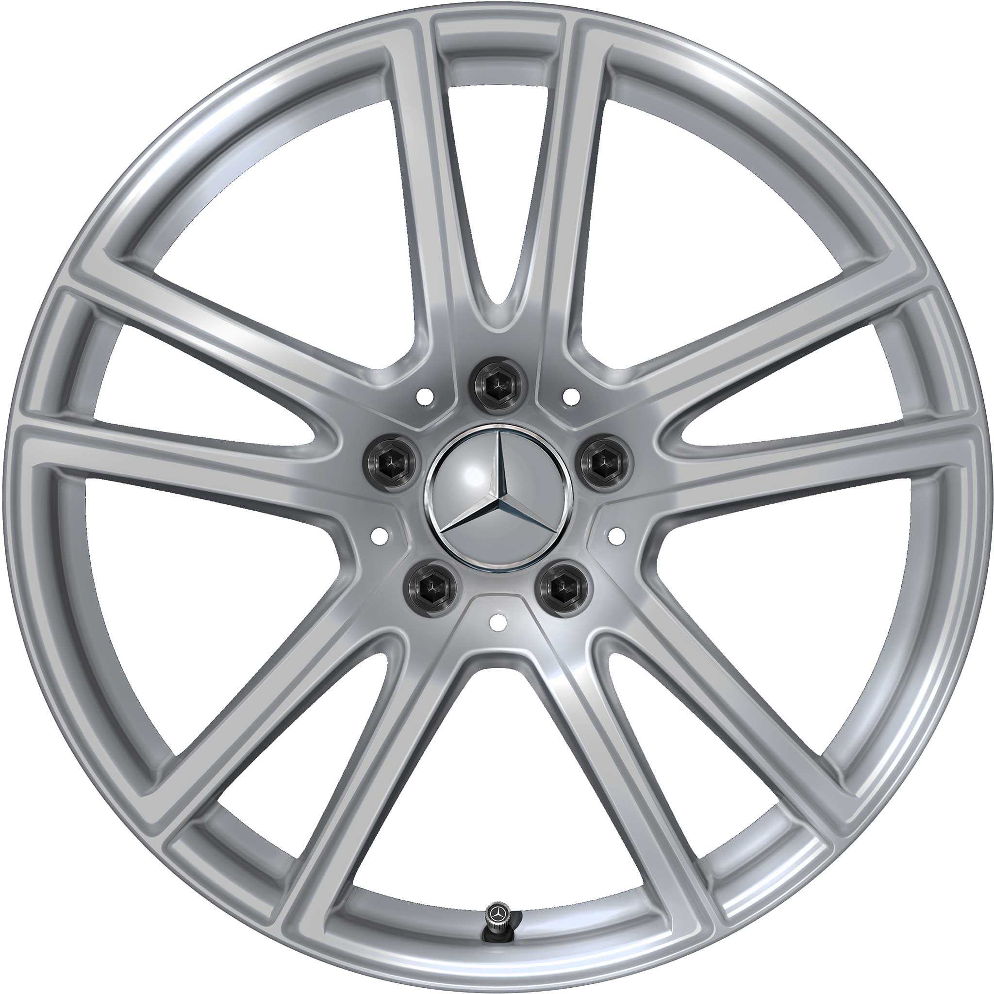 Mercedes 5 Double Spoke [254-18] Vanadium Silver Alloy Wheel Product Image #1