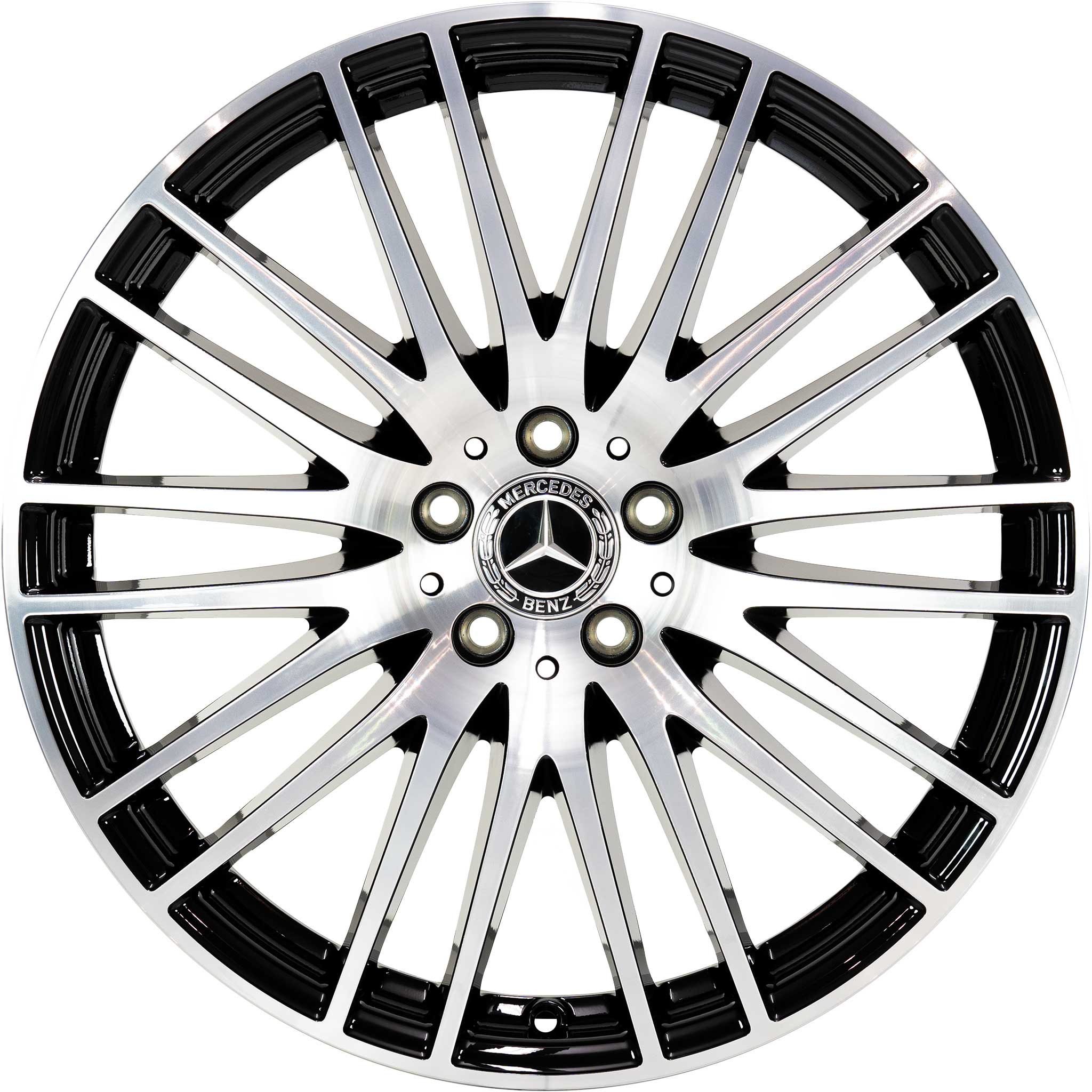 Mercedes 10 Double Spoke [254-20] Gloss Back with High Sheen Alloy Wheel Product Image #1