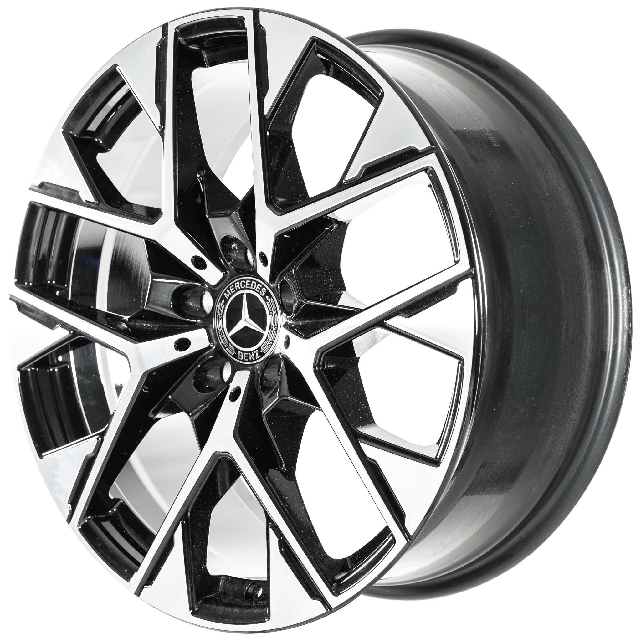 Mercedes 5 Double Spoke [254-19] Gloss Back with High Sheen Alloy Wheel Product Image #2