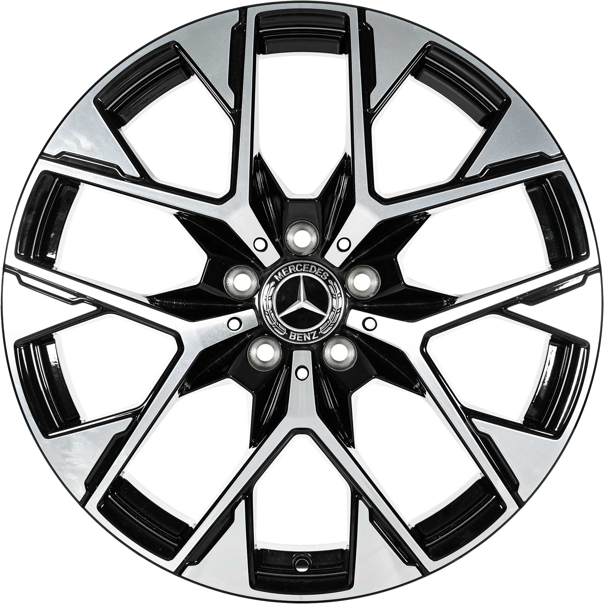 Mercedes 5 Double Spoke [254-19] Gloss Back with High Sheen Alloy Wheel Product Image #1