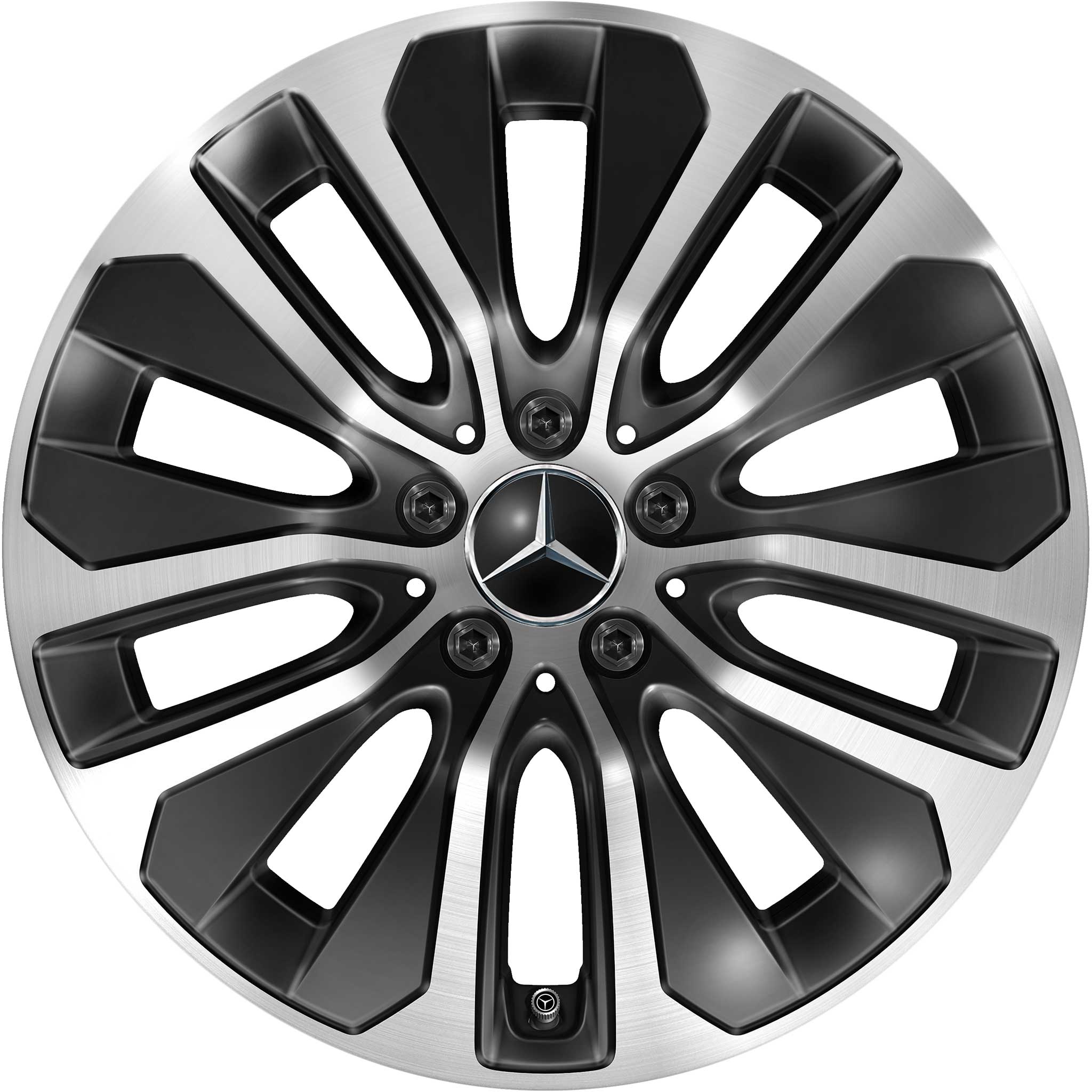Mercedes 5 Double Spoke [254-18] Gloss Back with High Sheen Alloy Wheel Product Image #1