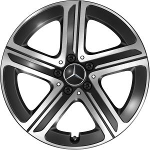 18" Mercedes 5 Spoke Aero [254-18] Gloss Back with High Sheen alloy wheel