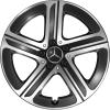 Mercedes 5 Spoke Aero [254-18] Gloss Back with High Sheen Wheel Img 1