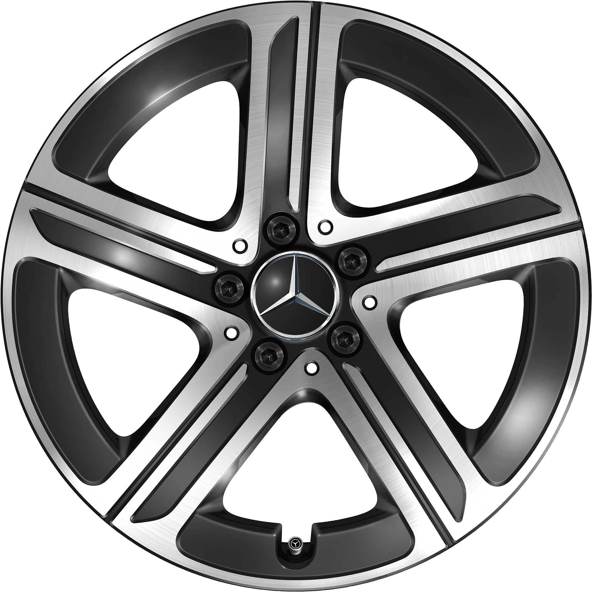 Mercedes 5 Spoke Aero [254-18] Gloss Back with High Sheen Alloy Wheel Product Image #1