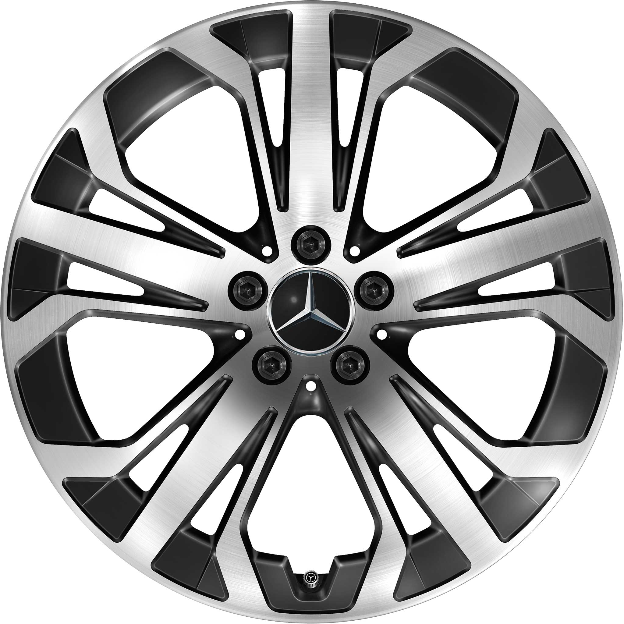 Mercedes 5 Triple Spoke [254-19] Gloss Back with High Sheen Alloy Wheel Product Image #1