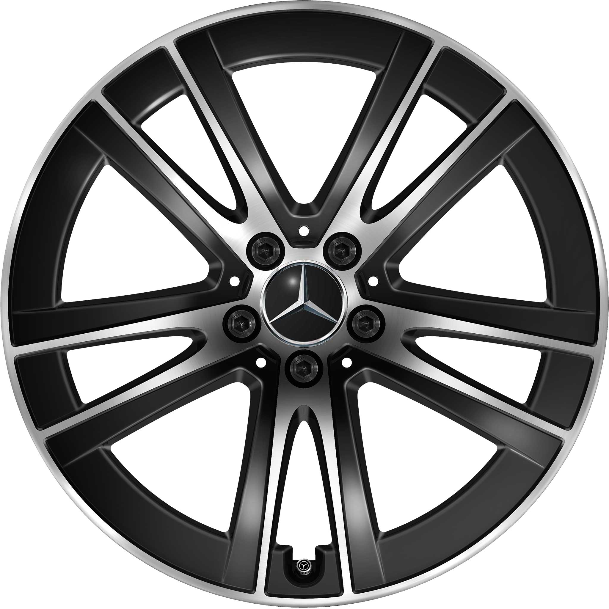 Mercedes 5 Double Spoke [254-19] Gloss Back with High Sheen Alloy Wheel Product Image #1