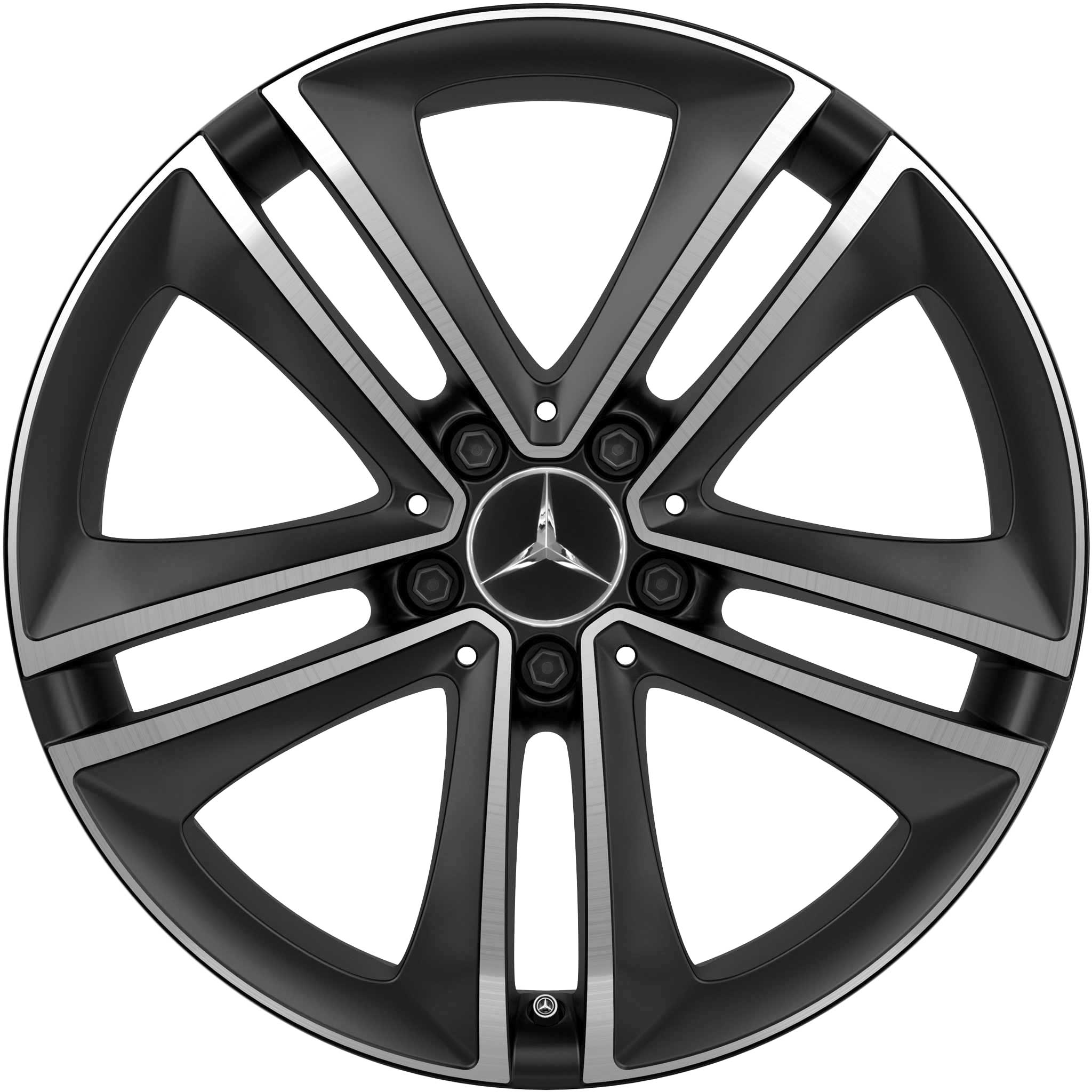 Mercedes 5 Twin Spoke [257-18] Matt Black with High Sheen Alloy Wheel Product Image #1
