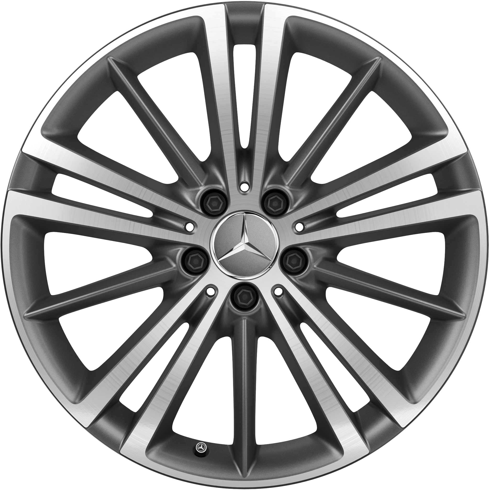 Mercedes 5 Twin Spoke [257-19] Matt Himalaya Grey with High Sheen Alloy Wheel Product Image #1