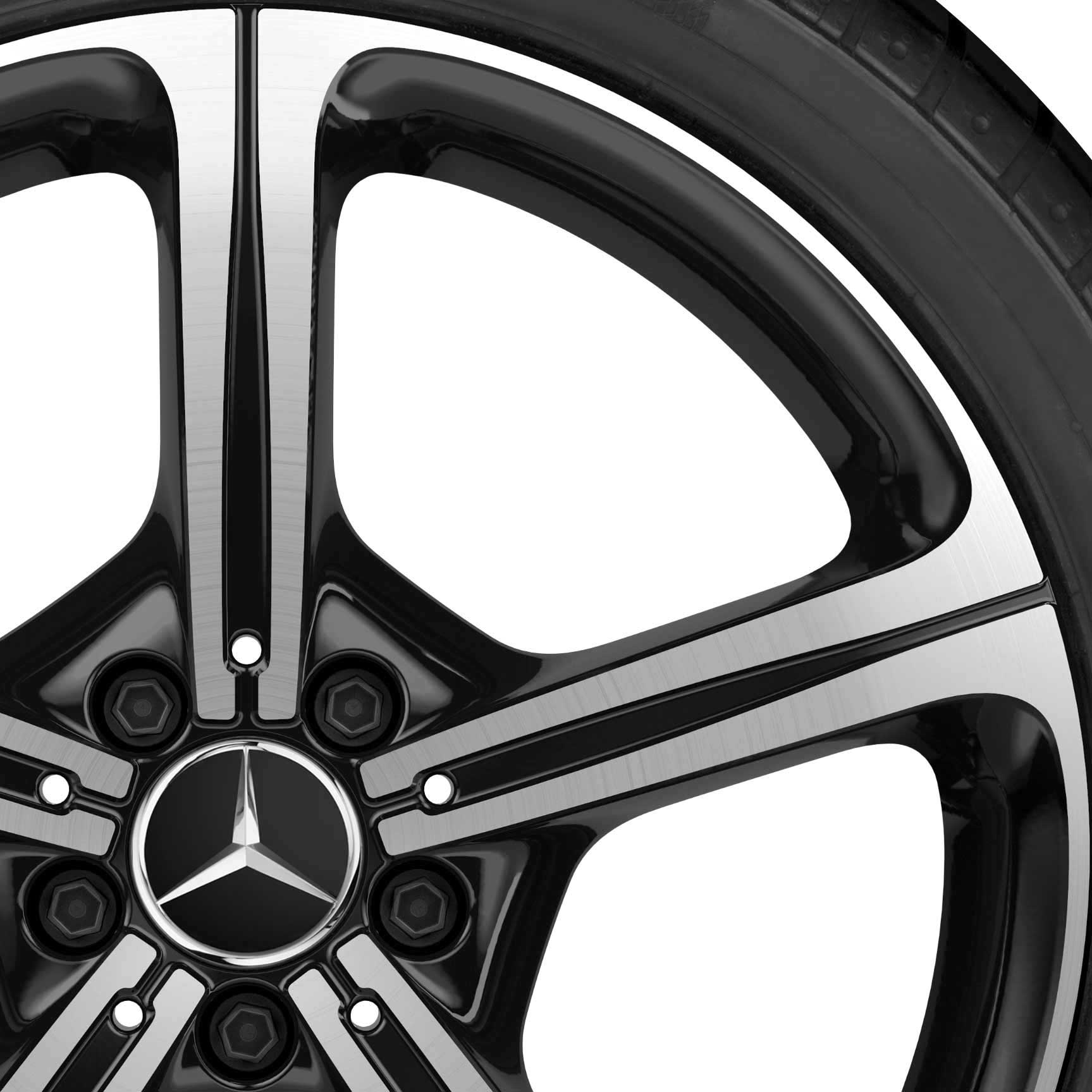 Mercedes 5 Spoke [257-19] Gloss Black with High Sheen Alloy Wheel Product Image #2