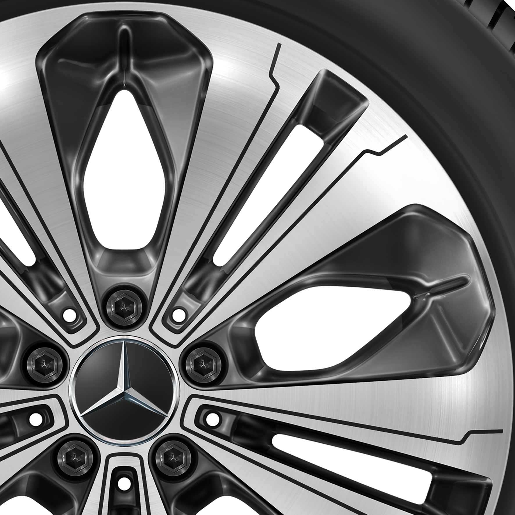Mercedes 10 Spoke [293-19] Black and Black Detail with High Sheen Alloy Wheel Product Image #2