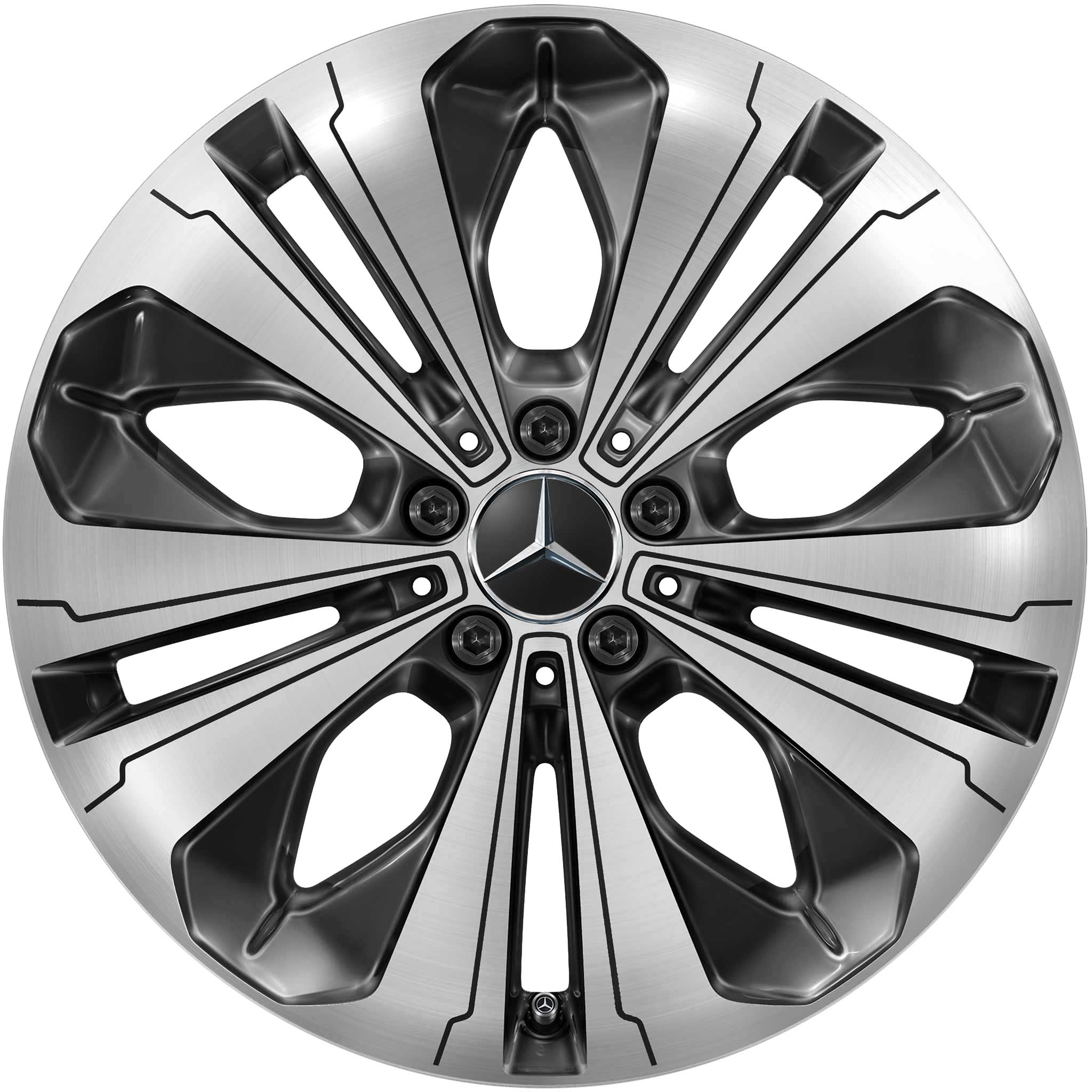 Mercedes 10 Spoke [293-19] Black and Black Detail with High Sheen Alloy Wheel Product Image #1