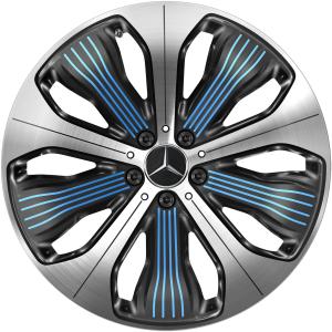 Mercedes 10 Spoke [293-20] Black and Blue Details with High Sheen Alloy Wheel for Mercedes GLC-Class X253 - Sizes 20in