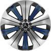 Mercedes 5 Spoke [293-20] Black and Blue Details with High Sheen Wheel Img 1