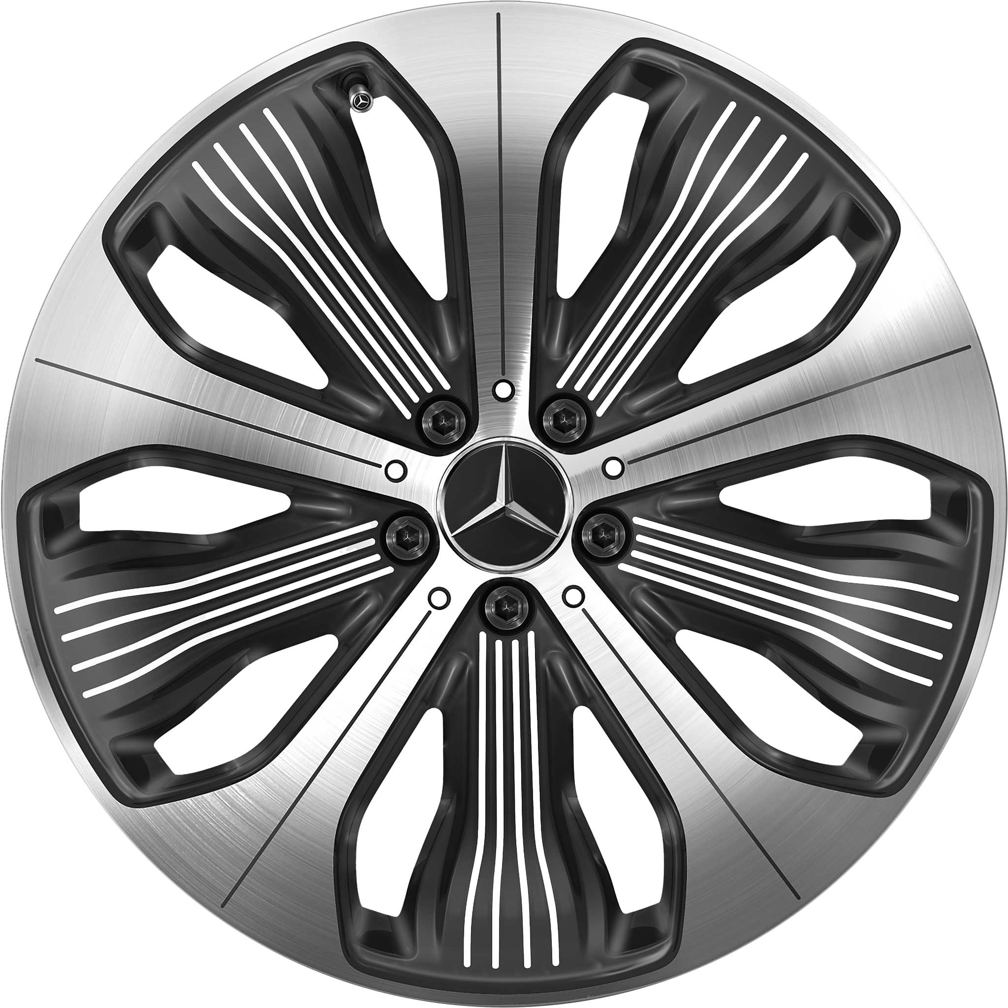 Mercedes 5 Spoke [293-20] White with High Sheen Alloy Wheel Product Image #1