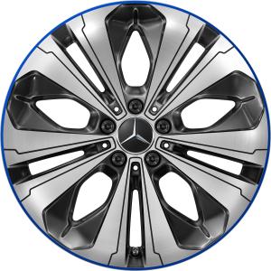 Mercedes 5 Twin Spoke [293-19] Black and Blue Edge with High Sheen Alloy Wheel for Mercedes GLC-Class X253 - Sizes 19in